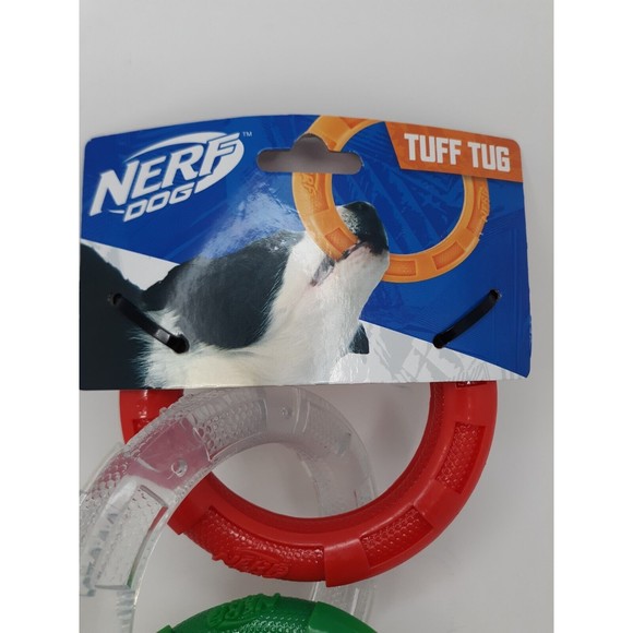 Nerf Dog Rubber 3-Ring Tuff Tug Dog Toy for Medium/Large Dogs, Lightweight Tug. - Picture 5 of 6